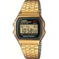 Chronograph CASIO VINTAGE "A159WGEA-1EF", gold (goldfarben), Armbanduhren, Damen, Quarzuhr, Armbanduhr, Damen, Herren, digital, retro, Stoppfunktion