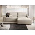 Ecksofa TRENDMANUFAKTUR "Challenge, Schlafsofa mit Bettkasten, Couch in L-Form, Breite 245 cm", beige, B:246cm H:98cm T:168cm, 92% Polyester / 8% Nylon, Sofas, Recamiere beidseitig montierbar, auch in trendigem Cordstoff