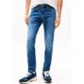 Slim-fit-Jeans TOMMY JEANS "SCANTON SLIM", Herren, Gr. 32, Länge 34, blau (denim medium 1a5), Denim/Jeans, Obermaterial: 99% Baumwolle, 1% Elasthan, casual, slim fit, Jeans, mit Logoprägung