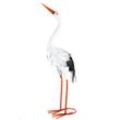 Tierfigur GILDE "Storch Adebar aufschauend", weiß, B:45cm H:45cm T:3,5cm, Metall, Dekofiguren