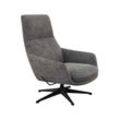 Drehsessel FLEXLUX "Marinella, Relaxsessel, TV-Loungesessel, Polstersessel", graphite, schwarz, B:75cm H:103cm T:95cm, 100% Polyester, Sessel, Liegefunktion, drehbar, Fuß schwarz