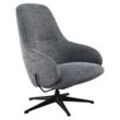 Drehsessel FLEXLUX "Falcone, TV-Loungesessel, Fernsehsessel, Polstersessel", graphite, schwarz, B:80cm H:110cm T:87cm, 100% Polyester, Sessel, Liegefunktion, drehbar, Fuß schwarz