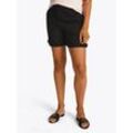 Chinoshorts TOMMY HILFIGER "CO BLEND GMD CHINO SHORT", Damen, Gr. 34, N-Gr, schwarz, Web, Obermaterial: 65% Baumwolle, 33% Lyocell, 2% Elasthan, unifarben, casual, regular fit kurz, Hosen, mit Umschlagsaum