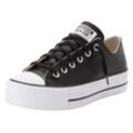 Sneaker CONVERSE "CHUCK TAYLOR ALL STAR PLATFORM LEATHER", Gr. 36, schwarz-weiß (schwarz, weiß), Leder, sportlich, Schuhe