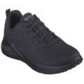 Sneaker SKECHERS "UNO LITE", Damen, Gr. 35, schwarz, Lederimitat, unifarben, casual, Schuhe, im monochromen Look, Freizeitschuh, Halbschuh, Schnürschuh