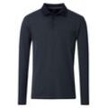 Langarm-Poloshirt CASAMODA "CASAMODA Polo-Shirt Langarm gestreift", Herren, Gr. 4XL, blau (dunkelblau), 60% Baumwolle, 40% Polyester, Shirts