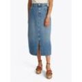 Jeansrock TOMMY HILFIGER "DNM MIDI STRAIGHT SKIRT HW UMA", Damen, Gr. 34, uma, Denim/Jeans, Obermaterial: 100% Baumwolle, unifarben, casual, straight fit wadenlang, Röcke, in blauer Waschung