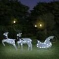 Weihnachtsdeko Rentier & Schlitten 60 Leds Outdoor En | Anzahl im Paket: 2 | Farbe: Weiß