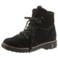 Winterboots WALDLÄUFER "HITOMI", Damen, Gr. 5 (38), schwarz, Nubukleder, sportlich, Schuhe, Outdoorboots, Schnürboots mit Lammfellfutter, H-Weite