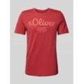 Regular Fit T-Shirt aus reiner Baumwolle mit großem Label Print