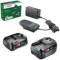 BOSCH Home & Garden Werkzeugakkus mit Ladegerät Starter-Set 18V Li-Ion 1x 2,0 + 1x 4.0 Ah