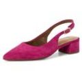 Slingpumps TAMARIS, Damen, Gr. 37, pink (fuchsia), Veloursleder, elegant, Schuhe, Blockabsatz, Abendschuh, Sommerschuh mit verstellbarem Riemchen