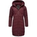 Steppmantel RAGWEAR "Dizzie Coat", Damen, Gr. S (36), rot (weinrot), Außenmaterial: 100% Polyester, Innenfutter: 100% Polyester, Wattierung: 100% Polyester, modisch, normal ca. Mitte Oberschenkel, hoch geschlossener Ausschnitt, Langarm Ärmel ohne Ärmelschlitz Strickbündchen, Mäntel, Wasserdichter Winterparka mit gefütterter Kapuze