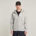 Kapuzensweatjacke G-STAR "Premium Basic Hooded Zip Sweater", Herren, Gr. L, gs mercury, angeraute Sweatware, Obermaterial: 55% Baumwolle, 45% Polyester, modisch, normal, Rundhals, Langarm Rippbündchen, Sweatjacken