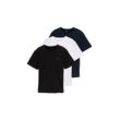 TOM TAILOR Herren Basic T-Shirts im 3er-Pack, weiß, Uni, Gr. XXL