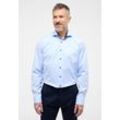 Langarmhemd ETERNA "SLIM FIT", Herren, Gr. 38, Normalgrößen, blau (hellblau), Twill, 100% cotton, schmal, Langarm Manschette, Hemden, NON IRON (bügelfrei)