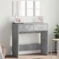 Schminktisch Mit Spiegel 80X39X80 Cm | Farbe: Betongrau