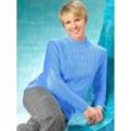 Stehkragenpullover CLASSIC BASICS "Pullover", Damen, Gr. 38, blau (bleu), 100% Polyacryl, unifarben, figurumspielend, Langarm, Pullover