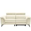 2-Sitzer PLACES OF STYLE "Marita", weiß (altweiß), B:168cm H:78cm T:103cm, Samtoptik (100% Polyester); Struktur (100% Polyester), Sofas, mit elektrischer Relaxfunktion in einem Sitz und USB-Anschluss