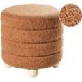 Pouf CHILLY Bouclé 42 cm 42 cm Goldbraun