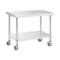 Edelstahltisch mit Rollen - PREMIUM - 60 x 100 cm - 155 kg - Royal Catering RCAT-100/60-W