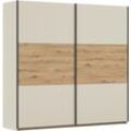 Schwebetürenschrank RAUCH "Kleiderschrank Schrank Garderobe Garderobenschrank Wäscheschrank NEO", beige (champagner), eiche artisan, B:218cm H:210cm T:59cm, Holzwerkstoff, Schränke, mit großzügigem Stauraum und vielfältigen Farbkombinationen