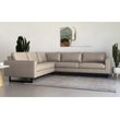 Ecksofa PLACES OF STYLE "Pinto, 250/290 cm, langer Schenkel, XXL, Ottomane", beige, B:290cm H:85cm T:250cm, Luxus-Microfaser in Lederoptik(100% Polyester), Cord (92% Polyester, 8% Polyamide), Sofas, Cord, Feincord, Luxus-Microfaser Leder und Chenille
