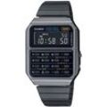 Chronograph CASIO VINTAGE "CA-500WEGG-1BEF", grau (anthrazit), Armbanduhren, Damen, Quarzuhr, Armbanduhr, Damen, Herren, retro, Taschenrechner, digital