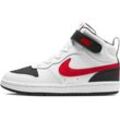 Sneaker NIKE SPORTSWEAR "COURT BOROUGH MID 2 (PS)", Gr. 28,5, rot (weiß, rot), Leder, Synthetik, sportlich, Schuhe, Design auf den Spuren des Air Force 1