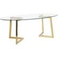 Couchtisch Glas Gold oval FRESNO