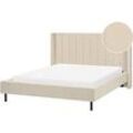 Bett mit Lattenrost Bouclé VILLETTE 160 x 200 cm Beige