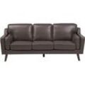 Sofa LOKKA Kunstleder Braun 3-Sitzer