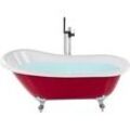 Badewanne freistehend rot oval 170 x 76 cm CAYMAN