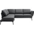 Ecksofa "Spin, Multifunktionssofa, bequem und hochwertige Verarbeitung, L-Form", grau (fango), B:329cm H:87cm T:259cm, 100% Leder, SCHÖNER WOHNEN-KOLLEKTION, Sofas, Drehsitz-Funktion, USB-Anschluss, Armlehnfunktion, Rückenverstellung