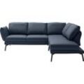 Ecksofa "Spin, Multifunktionssofa, bequem und hochwertige Verarbeitung, L-Form", blau (navy), B:329cm H:87cm T:259cm, 100% Leder, SCHÖNER WOHNEN-KOLLEKTION, Sofas, Drehsitz-Funktion, USB-Anschluss, Armlehnfunktion, Rückenverstellung