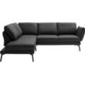 Ecksofa "Spin, Multifunktionssofa, bequem und hochwertige Verarbeitung, L-Form", schwarz, B:329cm H:87cm T:259cm, 100% Leder, SCHÖNER WOHNEN-KOLLEKTION, Sofas, Drehsitz-Funktion, USB-Anschluss, Armlehnfunktion, Rückenverstellung