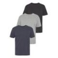 T-Shirt MAN'S WORLD "neue Farben", Herren, Gr. 40/42 (XS), schwarz (grau, marine, schwarz), Single Jersey, Obermaterial: 100% Baumwolle, unifarben, Basic, normal, Rundhals, Kurzarm normaler Saum, Shirts, Kurzarm, unifarben, Rundhals, aus Baumwolle