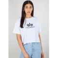 T-Shirt ALPHA INDUSTRIES "Alpha Industries Women - T-Shirts Basic T-Shirt COS Women", Damen, Gr. M, weiß, Obermaterial: 100% Baumwolle, Kurzarm, Shirts