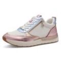 Keilsneaker TAMARIS, Damen, Gr. 36, rosa (rosé metallic), Lederimitat, Textil, sportlich, Schuhe Sneaker, Freizeitschuh, Halbschuh, Schnürschuh mit praktischem Wechselfußbett, Topseller