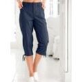 Caprihose CASUAL LOOKS, Damen, Gr. 52, Normalgrößen, blau (marine), 98% Baumwolle, 2% Elasthan, unifarben, 3/4-Länge, Hosen