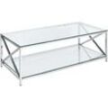 Couchtisch Glas silber rechteckig 60 x 120 cm AUDET