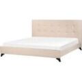 Bett mit Lattenrost Stoff AMBASSADOR 180 x 200 cm Beige