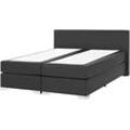 Boxspringbett Kunstleder PRESIDENT 160 x 200 cm Schwarz