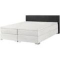 Boxspringbett Kunstleder PRESIDENT 160 x 200 cm Schwarz / Weiß