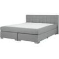 Boxspringbett Stoff ADMIRAL 140 x 200 cm Hellgrau