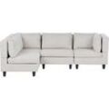 4-Sitzer Ecksofa Leinenoptik hellbeige rechtsseitig UNSTAD