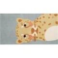 Kinderteppich Baumwolle grau / gelb 80 x 150 cm Leopardenmotiv TANGSE