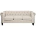 3-Sitzer Sofa beige gerade Beine CHESTERFIELD