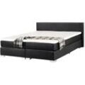 Boxspringbett Kunstleder PRESIDENT 180 x 200 cm Schwarz