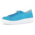 Slip-On Sneaker GABOR, Damen, Gr. 37, blau (türkis), Ziegenveloursleder, unifarben, casual, Schuhe, Freizeitschuh, Halbschuh, Slipper mit Best Fitting-Ausstattung